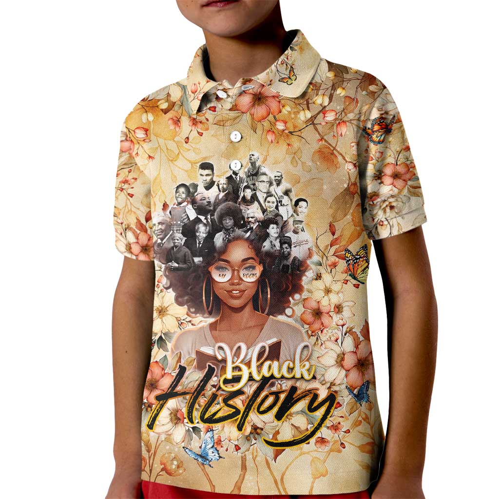 Black History My Roots Kid Polo Shirt Civil Rights Leaders African Women