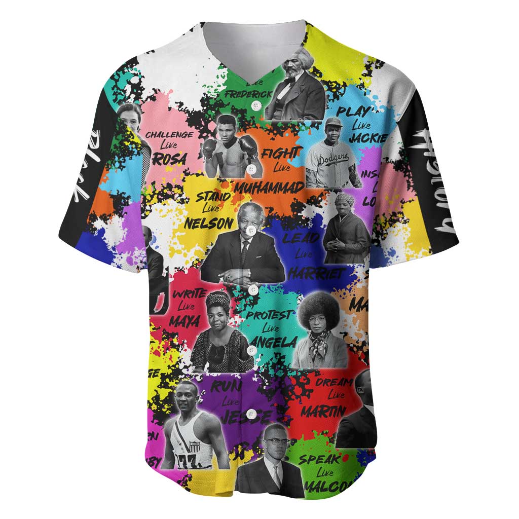 Black History Month Baseball Jersey African American Paint Splashes