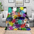 Black History Month Blanket African American Paint Splashes