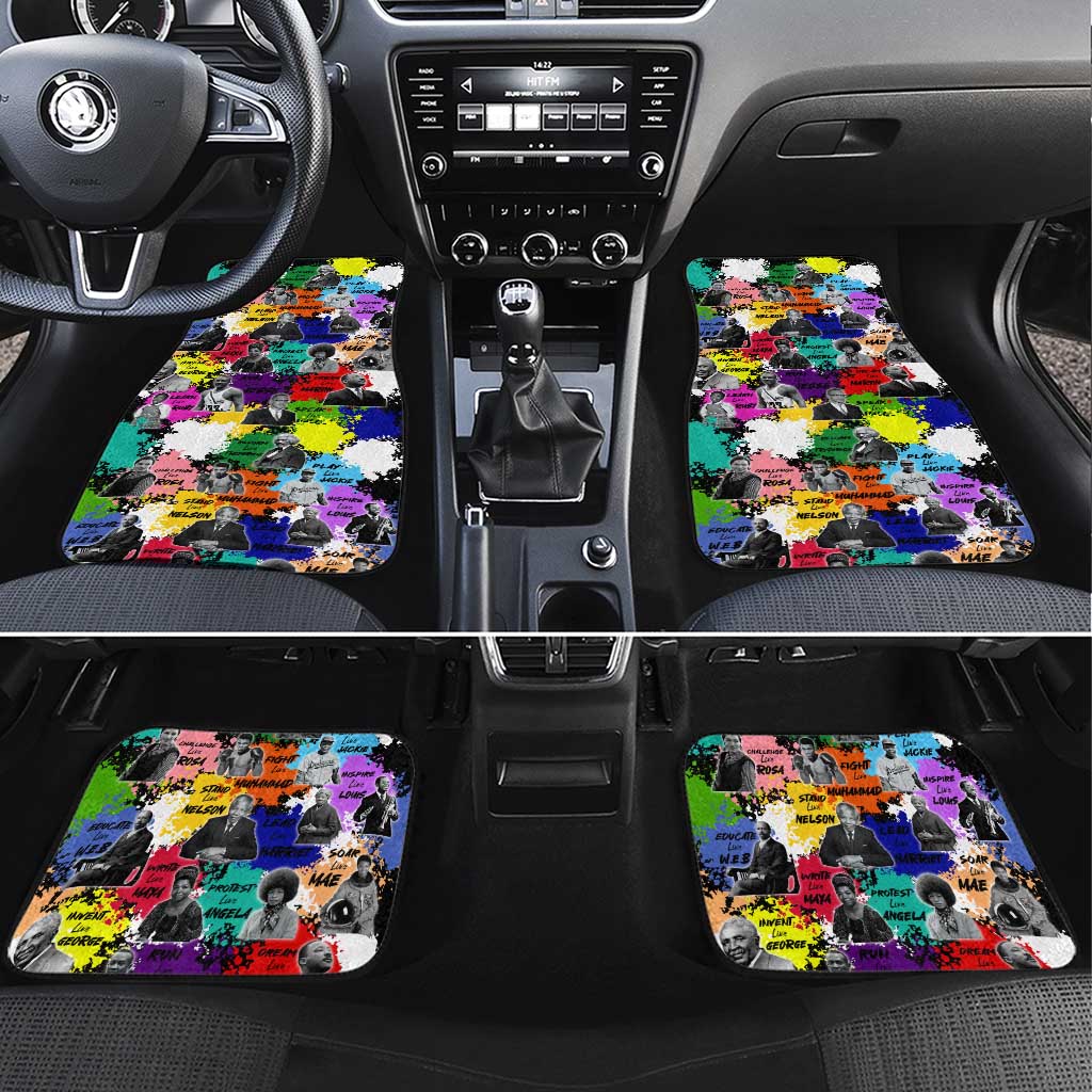 Black History Month Car Mats African American Paint Splashes