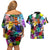 Black History Month Couples Matching Off Shoulder Short Dress and Hawaiian Shirt African American Paint Splashes