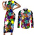 Black History Month Couples Matching Short Sleeve Bodycon Dress and Long Sleeve Button Shirt African American Paint Splashes