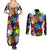 Black History Month Couples Matching Summer Maxi Dress and Long Sleeve Button Shirt African American Paint Splashes