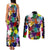 Black History Month Couples Matching Tank Maxi Dress and Long Sleeve Button Shirt African American Paint Splashes