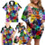 Black History Month Family Matching Off Shoulder Short Dress and Hawaiian Shirt African American Paint Splashes