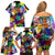 Black History Month Family Matching Off Shoulder Short Dress and Hawaiian Shirt African American Paint Splashes