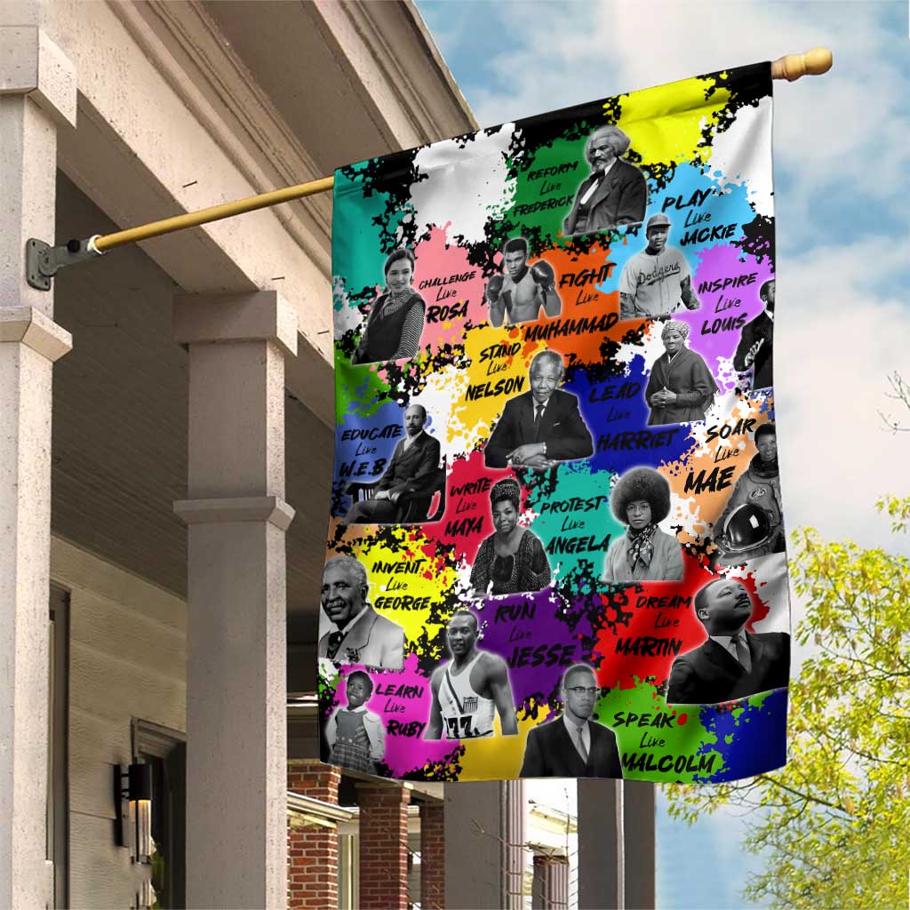 Black History Month Garden Flag African American Paint Splashes