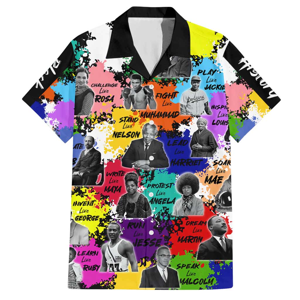 Black History Month Hawaiian Shirt African American Paint Splashes