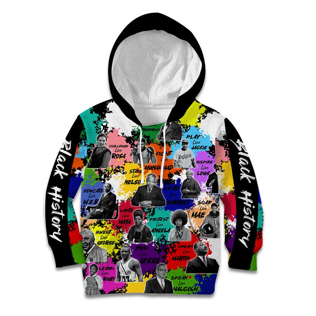 Black History Month Kid Hoodie African American Paint Splashes