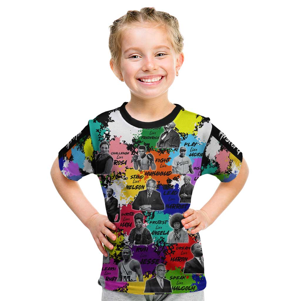 Black History Month Kid T Shirt African American Paint Splashes