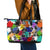 Black History Month Leather Tote Bag African American Paint Splashes