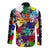 Black History Month Long Sleeve Button Shirt African American Paint Splashes