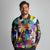 Black History Month Long Sleeve Polo Shirt African American Paint Splashes