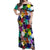 Black History Month Off Shoulder Maxi Dress African American Paint Splashes