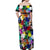 Black History Month Off Shoulder Maxi Dress African American Paint Splashes