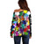 Black History Month Off Shoulder Sweater African American Paint Splashes