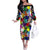 Black History Month Off The Shoulder Long Sleeve Dress African American Paint Splashes