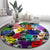 Black History Month Round Carpet African American Paint Splashes