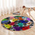 Black History Month Round Carpet African American Paint Splashes