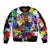 Black History Month Sleeve Zip Bomber Jacket African American Paint Splashes