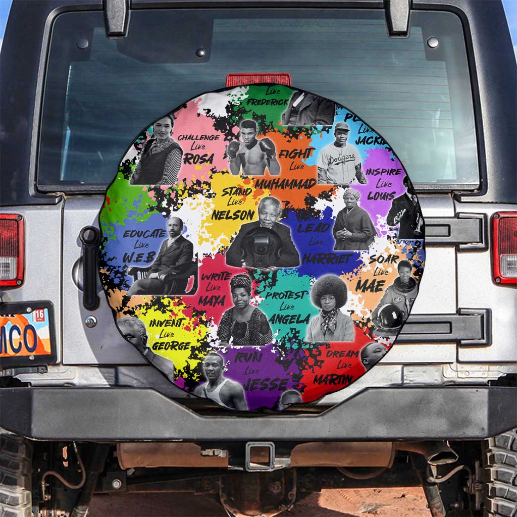 Black History Month Spare Tire Cover African American Paint Splashes