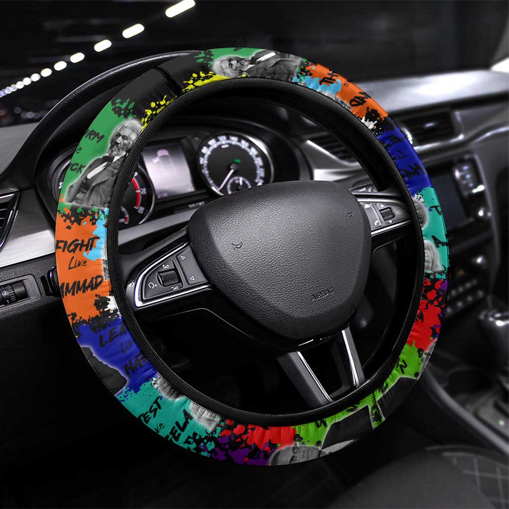 Black History Month Steering Wheel Cover African American Paint Splashes