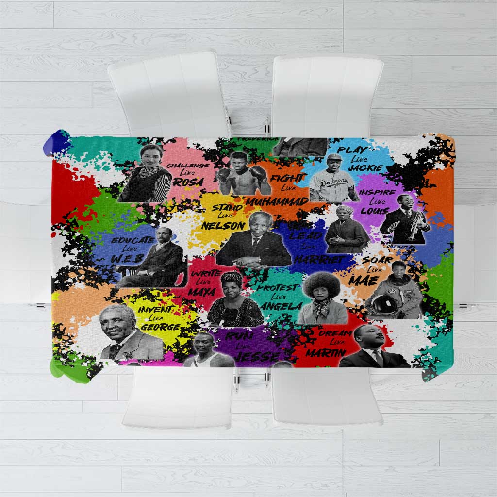 Black History Month Tablecloth African American Paint Splashes