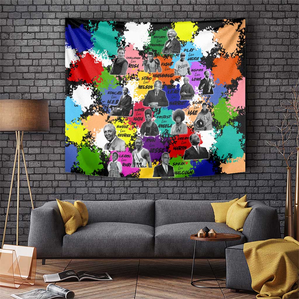 Black History Month Tapestry African American Paint Splashes