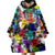 Black History Month Wearable Blanket Hoodie African American Paint Splashes