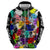 Black History Month Zip Hoodie African American Paint Splashes