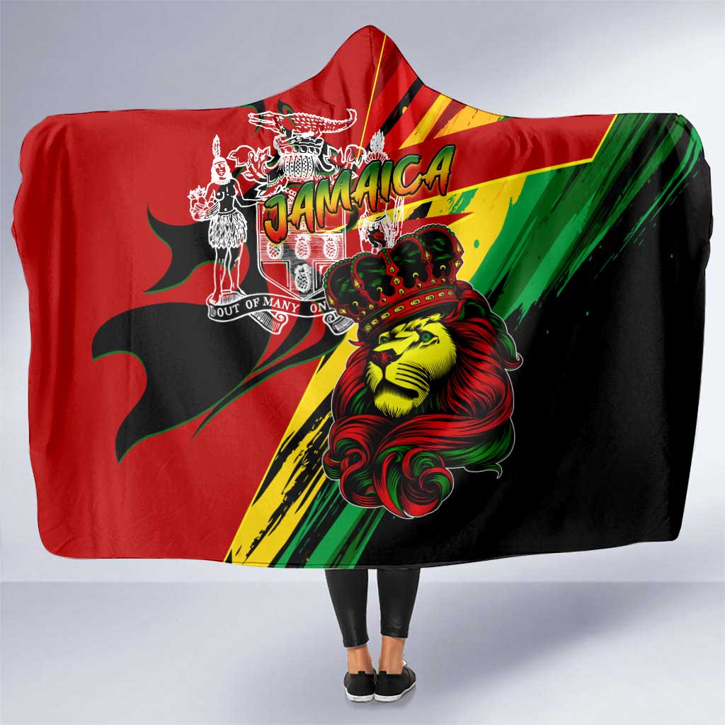 Jamaica Lion Hooded Blanket Coat Of Arms Rastafarianism