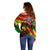 Jamaica Lion Off Shoulder Sweater Coat Of Arms Rastafarianism