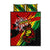 Jamaica Lion Quilt Bed Set Coat Of Arms Rastafarianism