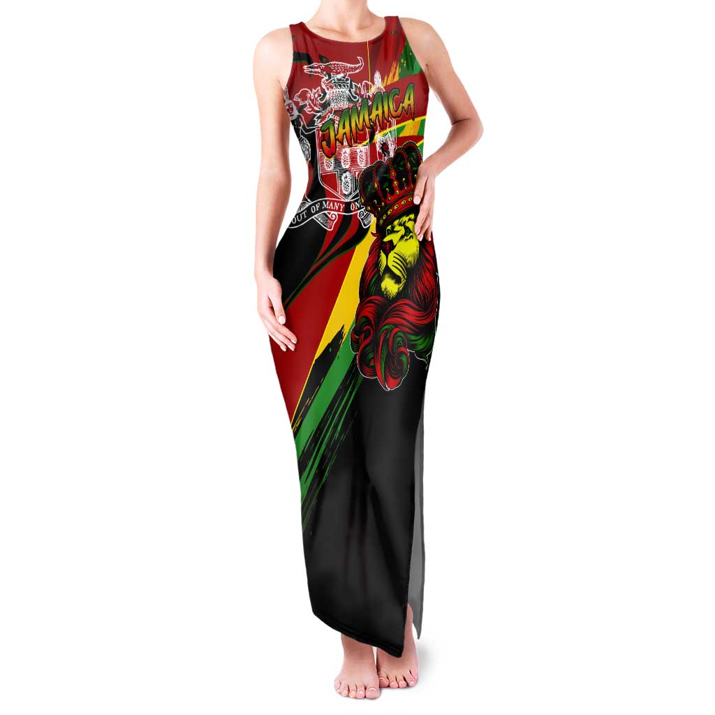 Jamaica Lion Tank Maxi Dress Coat Of Arms Rastafarianism