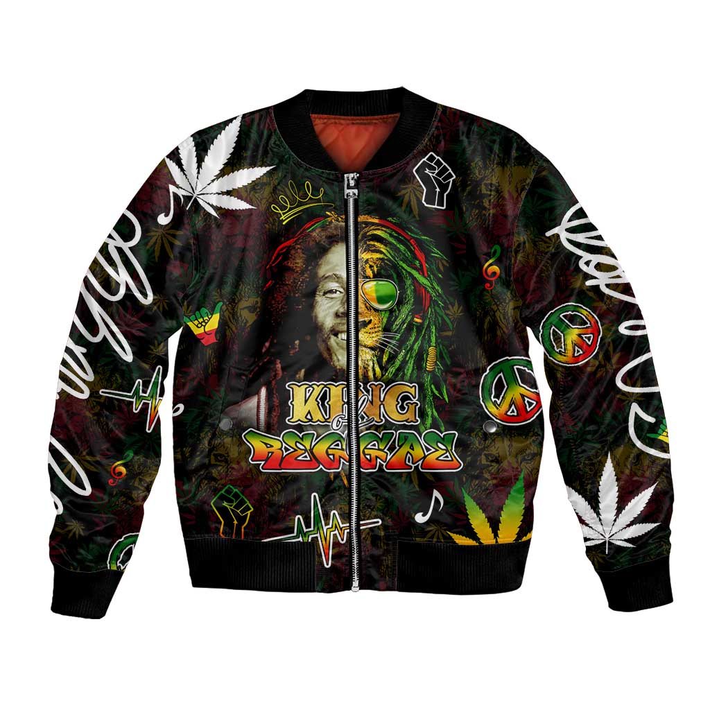 King Of Reggae Bomber Jacket Legend Bob Peace and Love