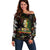 King Of Reggae Off Shoulder Sweater Legend Bob Peace and Love