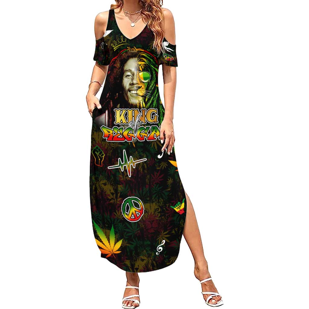 King Of Reggae Summer Maxi Dress Legend Bob Peace and Love