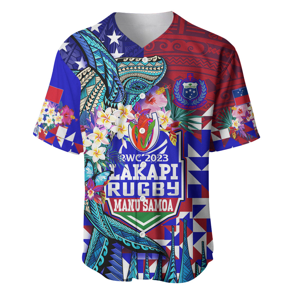 Manu Samoa Rugby 2023 Baseball Jersey Humpback Whale Hexagon Tribal Tropical Style - Wonder Print Shop