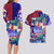 Manu Samoa Rugby 2023 Couples Matching Long Sleeve Bodycon Dress and Hawaiian Shirt Humpback Whale Hexagon Tribal Tropical Style - Wonder Print Shop