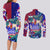 Manu Samoa Rugby 2023 Couples Matching Long Sleeve Bodycon Dress and Long Sleeve Button Shirts Humpback Whale Hexagon Tribal Tropical Style - Wonder Print Shop