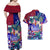 Manu Samoa Rugby 2023 Couples Matching Off Shoulder Maxi Dress and Hawaiian Shirt Humpback Whale Hexagon Tribal Tropical Style - Wonder Print Shop