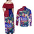 Manu Samoa Rugby 2023 Couples Matching Off Shoulder Maxi Dress and Long Sleeve Button Shirts Humpback Whale Hexagon Tribal Tropical Style - Wonder Print Shop