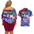 Manu Samoa Rugby 2023 Couples Matching Off Shoulder Short Dress and Hawaiian Shirt Humpback Whale Hexagon Tribal Tropical Style - Wonder Print Shop