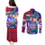 Manu Samoa Rugby 2023 Couples Matching Puletasi Dress and Long Sleeve Button Shirts Humpback Whale Hexagon Tribal Tropical Style - Wonder Print Shop