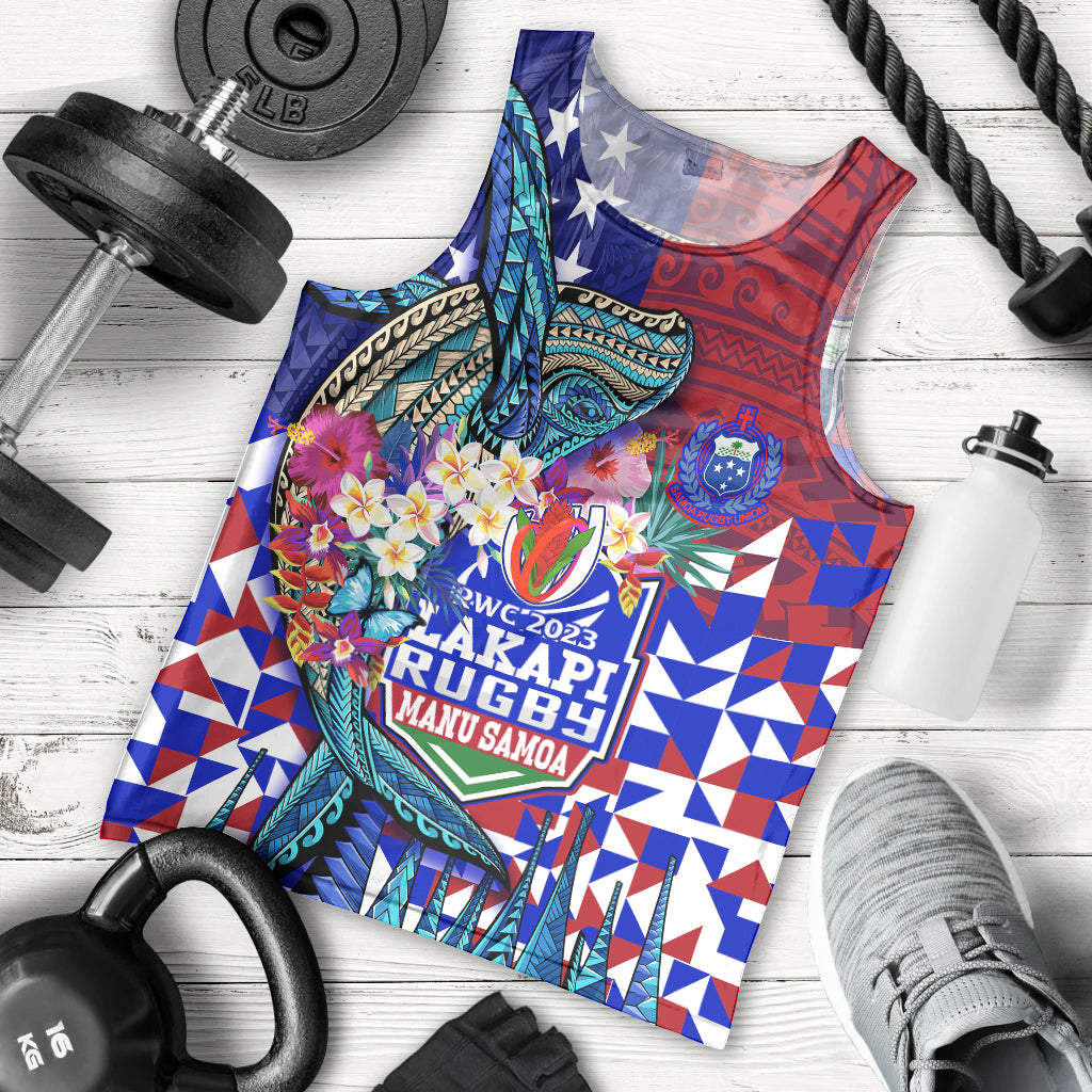 Manu Samoa Rugby 2023 Men Tank Top Humpback Whale Hexagon Tribal Tropical Style - Wonder Print Shop