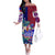 Manu Samoa Rugby 2023 Off The Shoulder Long Sleeve Dress Humpback Whale Hexagon Tribal Tropical Style - Wonder Print Shop