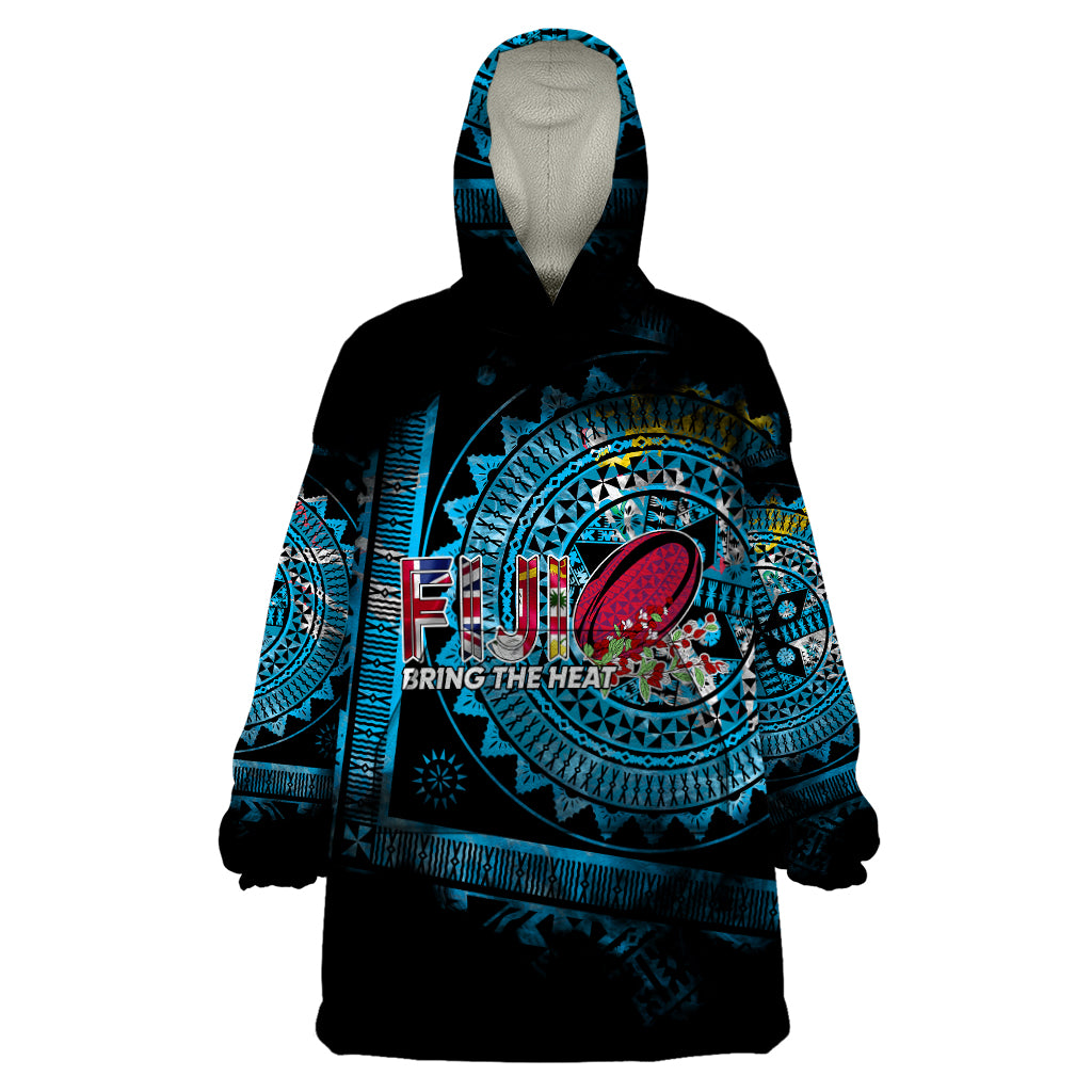 Fiji Rugby Wearable Blanket Hoodie Bring The Heat - Wonder Print Shop