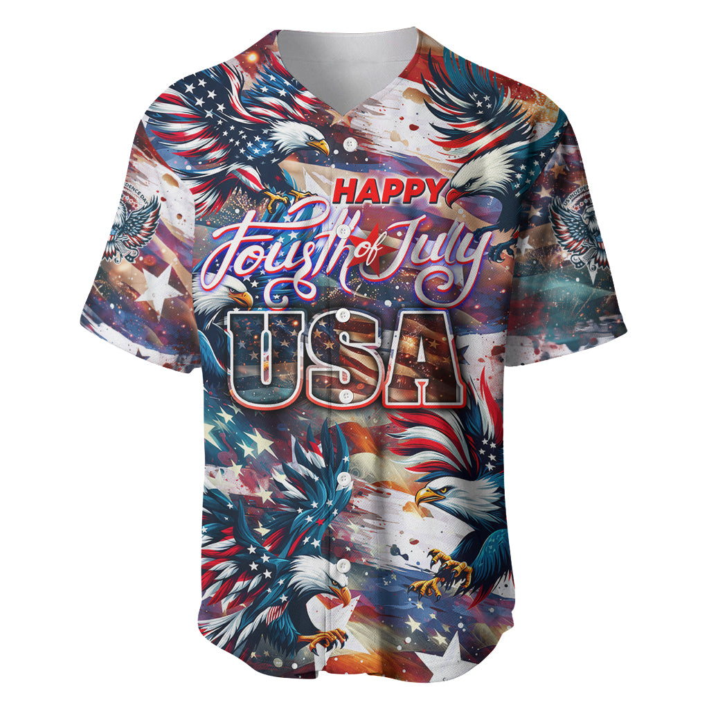 Happy Fourth of July Baseball Jersey American Eagle Flag US Independence Day - Wonder Print Shop