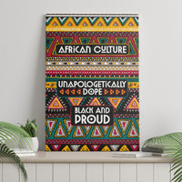 Framed African pattern canvas wall art with African Culture and Unapologetically Dope text