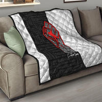 Personalized civil rights movement quilt with black-and-white split design and red fist graphic